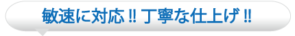 敏速な対応、丁寧な対応
